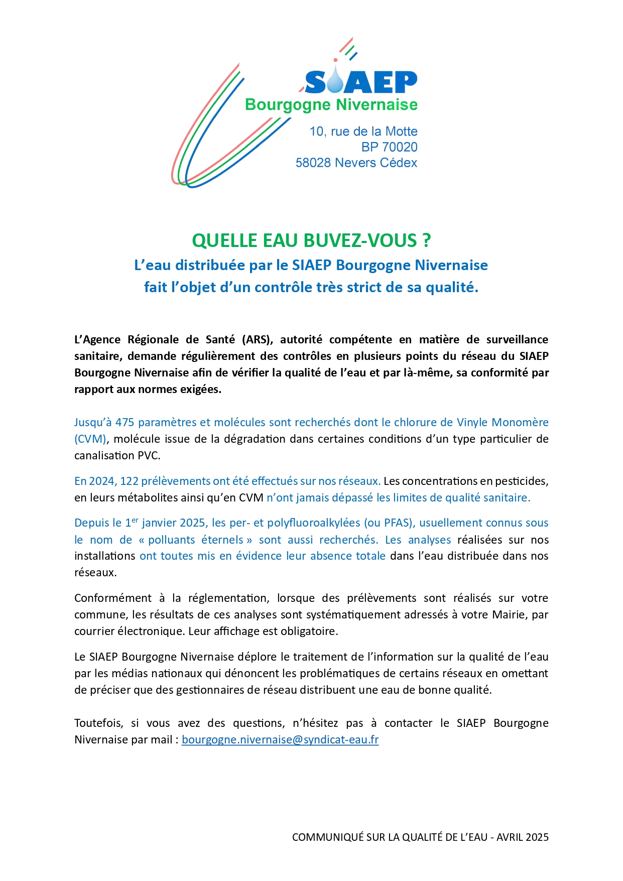 Quelle eau buvez-vous ?